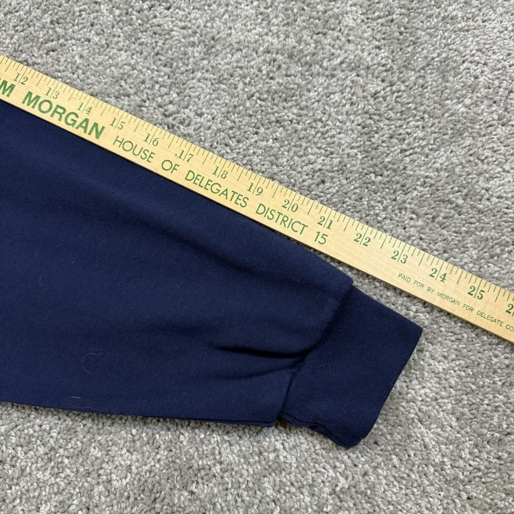 VTG Eddie Bauer Mens XL Turtleneck Shirt Made in USA Cotton Single Stitch Navy - Picture 5 of 6